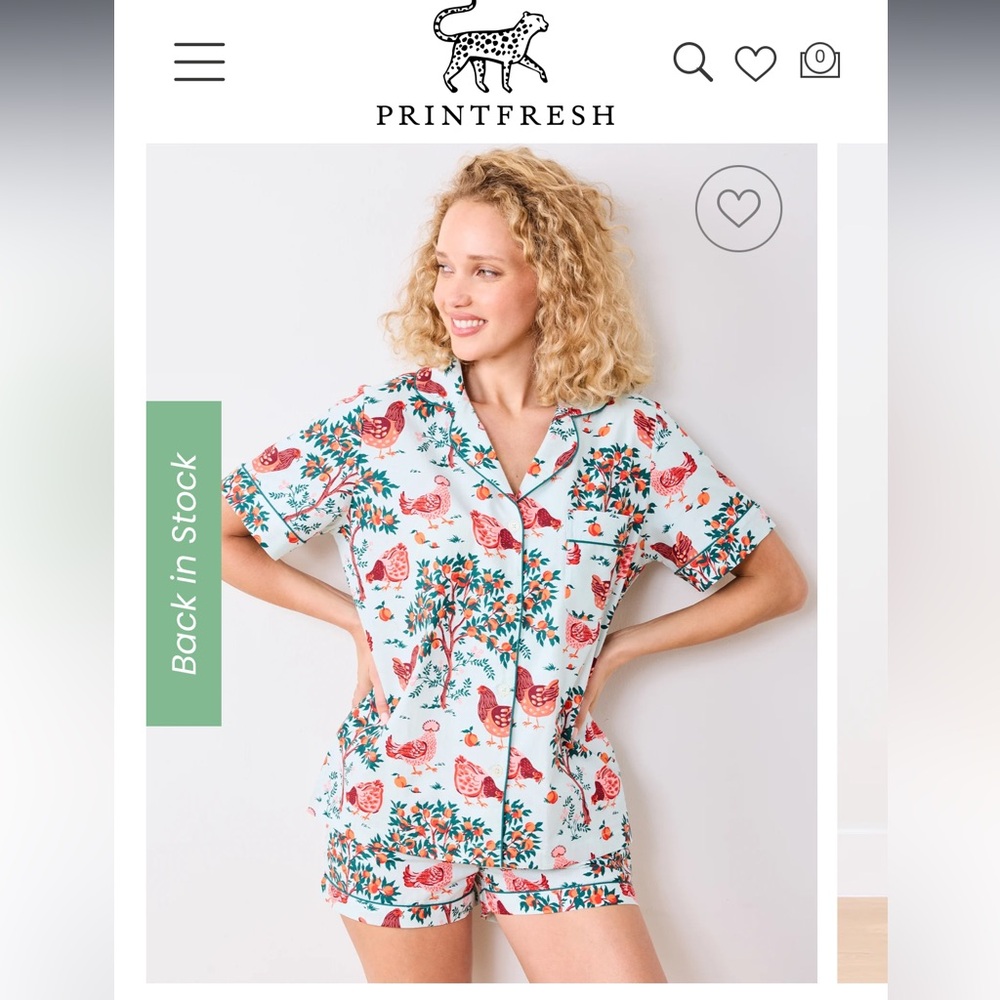 Print fresh pajama set - hen house
